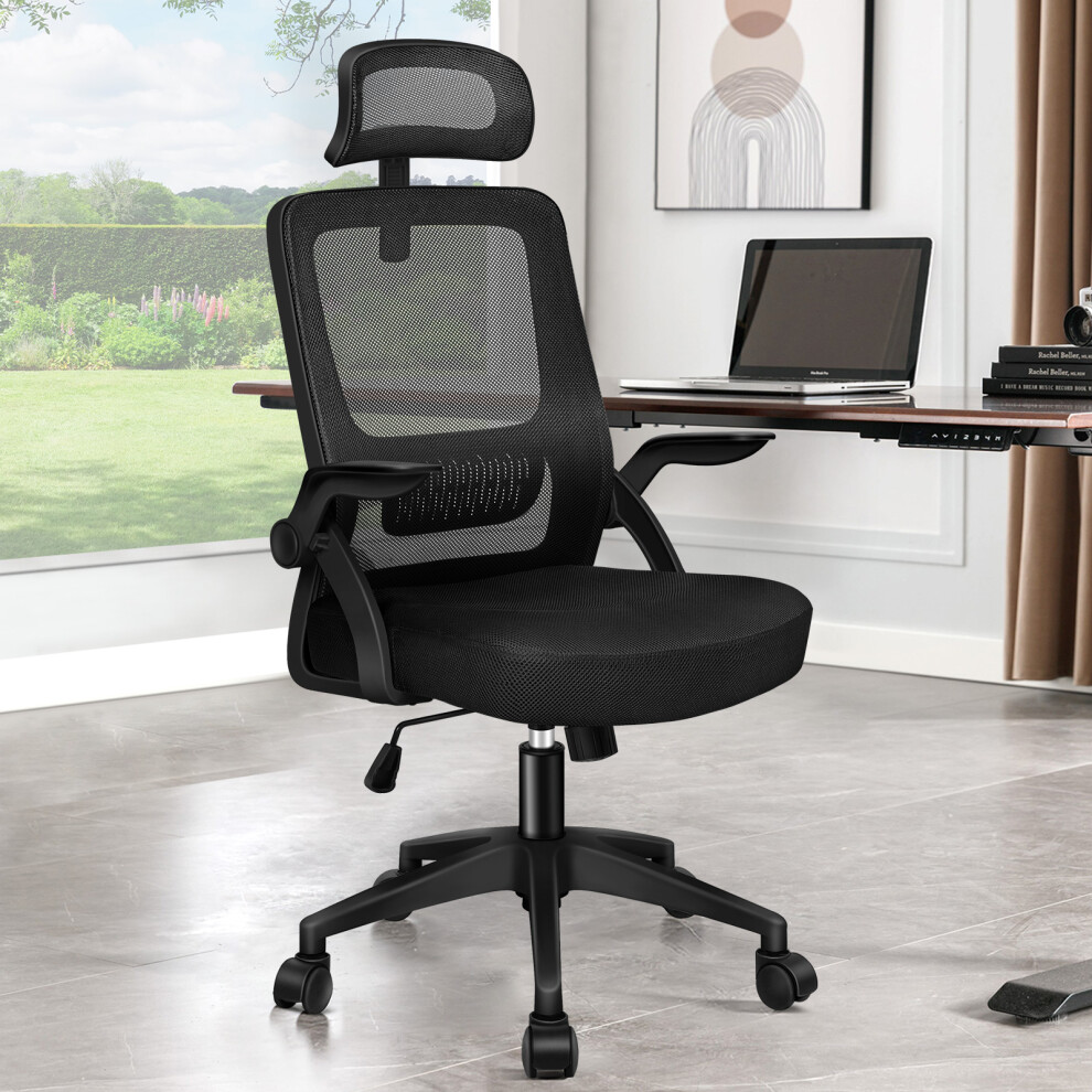 (Arco - All Black) ELFORDSON Mesh Office Chair Executive Study Work