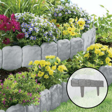 (7x 10pc - Stone Slab Border) KCT Stone Slab Style Plastic Garden Lawn Borders