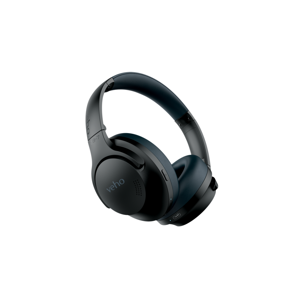 veho zb7 wireless noise cancelling headphones black - Image 3
