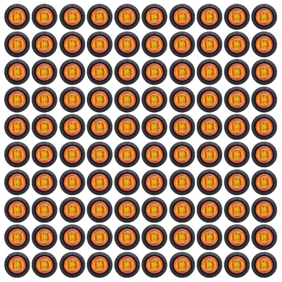 100 Pcs 3/4 Inch Small Round Amber Side Marker Lights for Trailer-image-OPC-PHWQF8G-NEW
