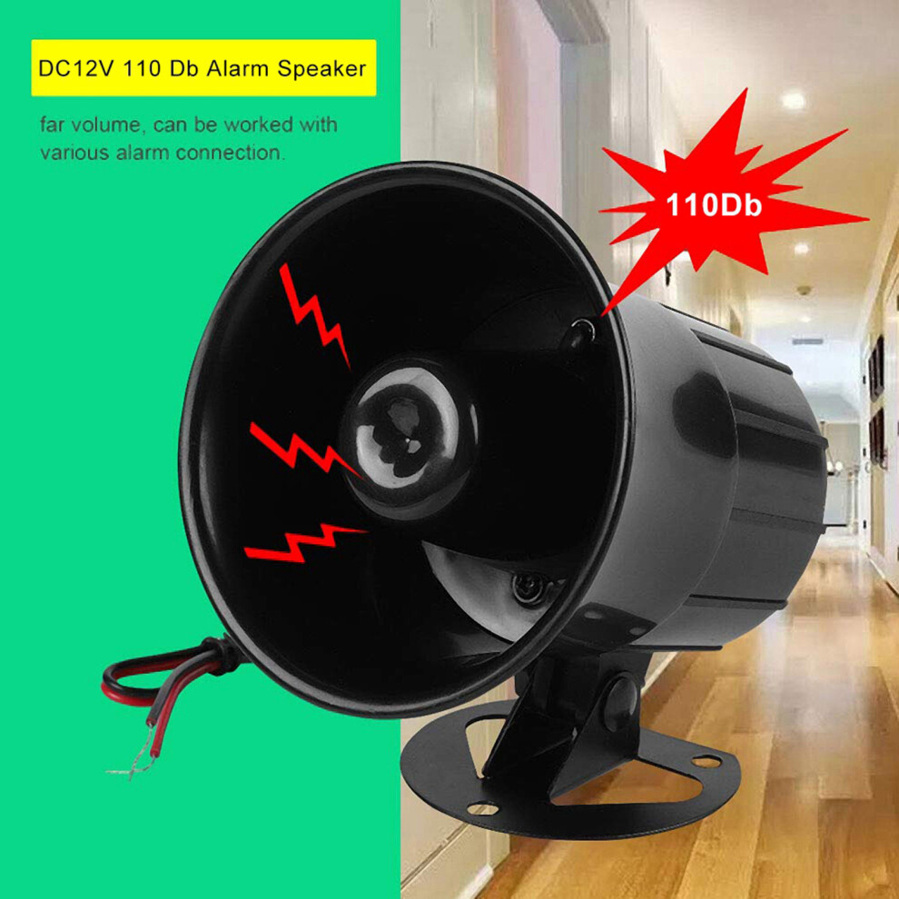 Dc 12V 110Db Wired Warning Alarm Siren Horn Loud Speaker For Gas Leak Smoke Alarm 8471324503010