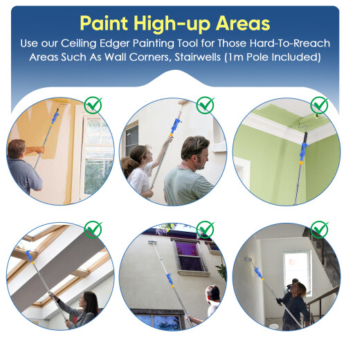 1m Extendable Paint Brush Roller Handle Adjustable 160° Angle Extension Pole for Wall Ceiling Painting Multi-Angle Painting Tool 2