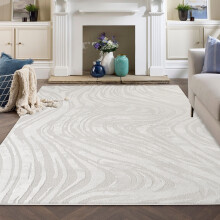 (Silver, 160 x 230 CM) New Modern Large Rugs for Living Room Bedroom Marble Design Runner Rug