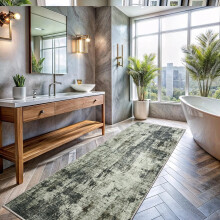 (60 x 220 cm (2 ft. x 7 ft. 2 in), Grey Abstract) Traditional Runner Rugs Nonslip Kitchen Hallway Floor Carpets & Door Mats