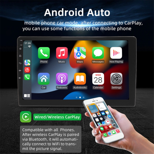 Schermo portatile Bluetooth da 10,1 pollici per auto con display GPS per la navigazione 2