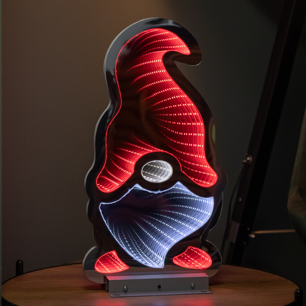 Samuel Alexander 40Cm Infinity Up Christmas Gonk Decoration With & Leds On Metal Base Light/Red/White
