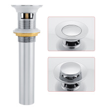 G1-1/4" Messing-Waschbecken-Pop-Up-Abflussbaugruppe mit Überlauf (Silber