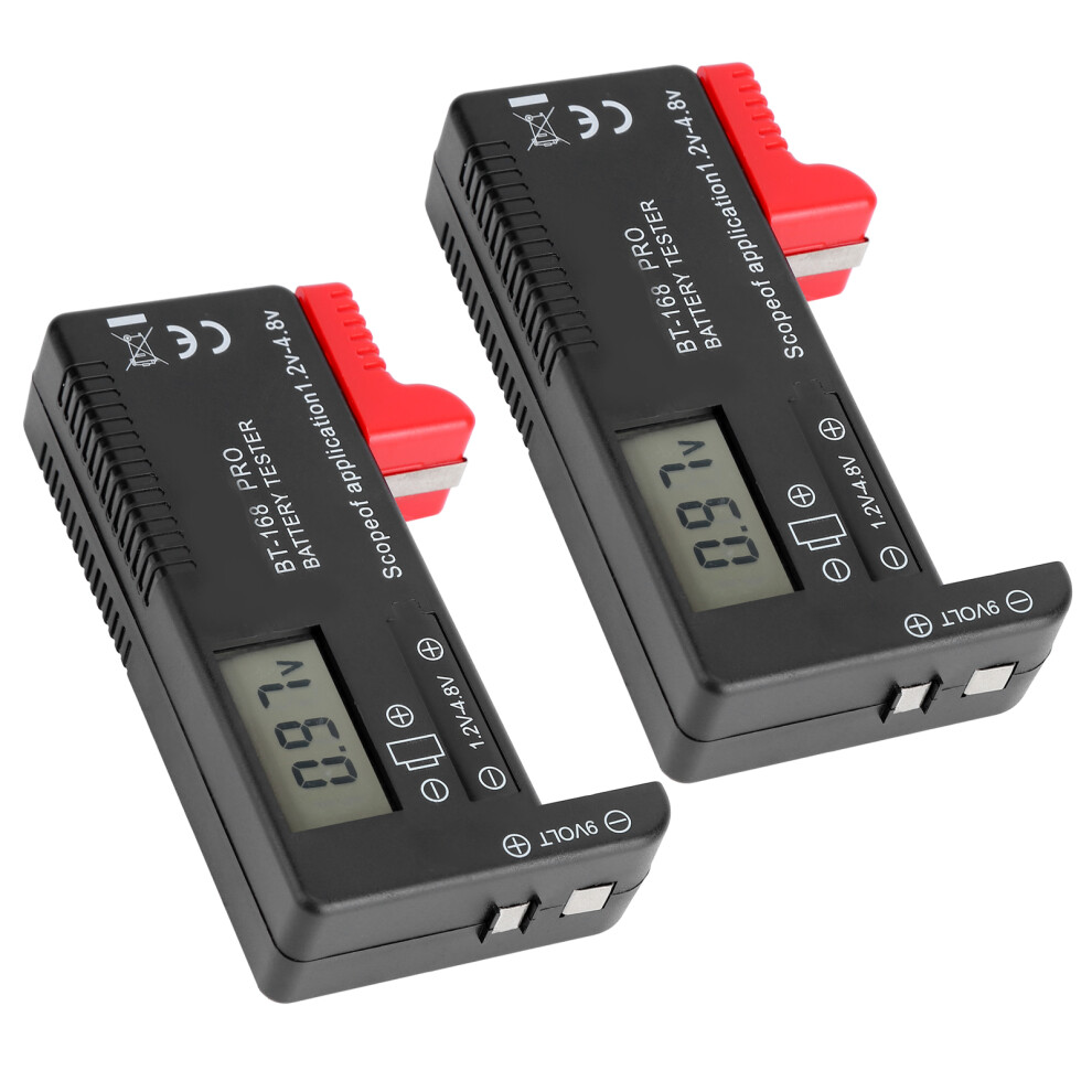 2Pcs Digital Battery Capacity Checkered Tester Voltage Checker Battery Testing Tool 7901324506250