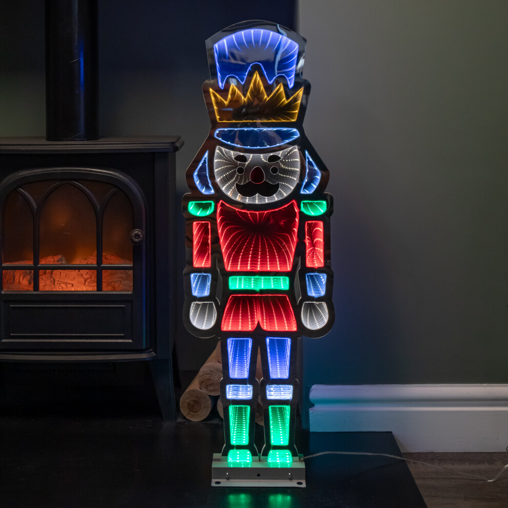 Samuel Alexander 74Cm Infinity Up Christmas Nutcracker Decoration With Multi-Coloured Leds On Metal Base Light