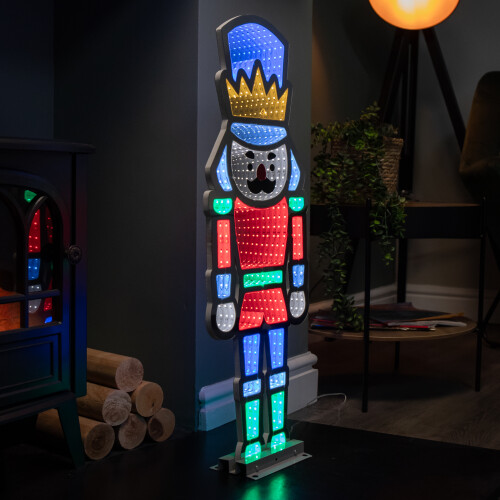 Samuel Alexander 74cm Infinity Light up Christmas Nutcracker Decoration with Multi-Coloured LEDs on Metal Base 2