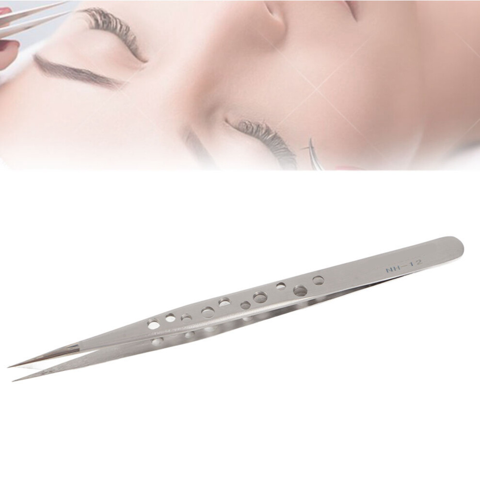 Grafting False Eyelashes Stainless Steel Tweezers Eye Lashes Extension Tool(NH-12 Straight)