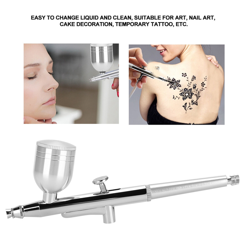 Silver 0.3Mm Water Oxygen Sprayer Water Oxygen Injection Airbrush Spray Gun Device Accessories