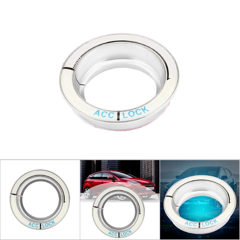 Car Luminous Ignition Switch Ring Circle Key Hole Cover Trim For Ford Focus 2005-2018 Silver 8751324509367
