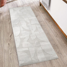 (Silver, 60 x 220 CM) New Large Rugs Living Room Modern Lunar Abstract Runner Rug