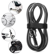 4-stelliges Laptop-Schloss, 2 m Stahlseil, schwarzes PVC 0000