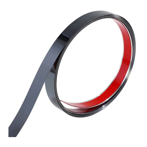 Mirror Self-adhesive Flat Decorative Lines Strip Black