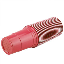 Beer Pong Set Beer Pong Drinking Game Set Beer Pong Cups-25 Cups(Red)
