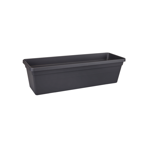 Green Basics 80cm Black Trough Planter Plastic Indoor Outdoor Use with Drainage