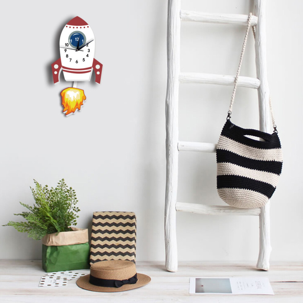 Cartoon Mute Wall Clock Kids Unique Gifts Pendulum Children's Bedroom DIY Decor Clock