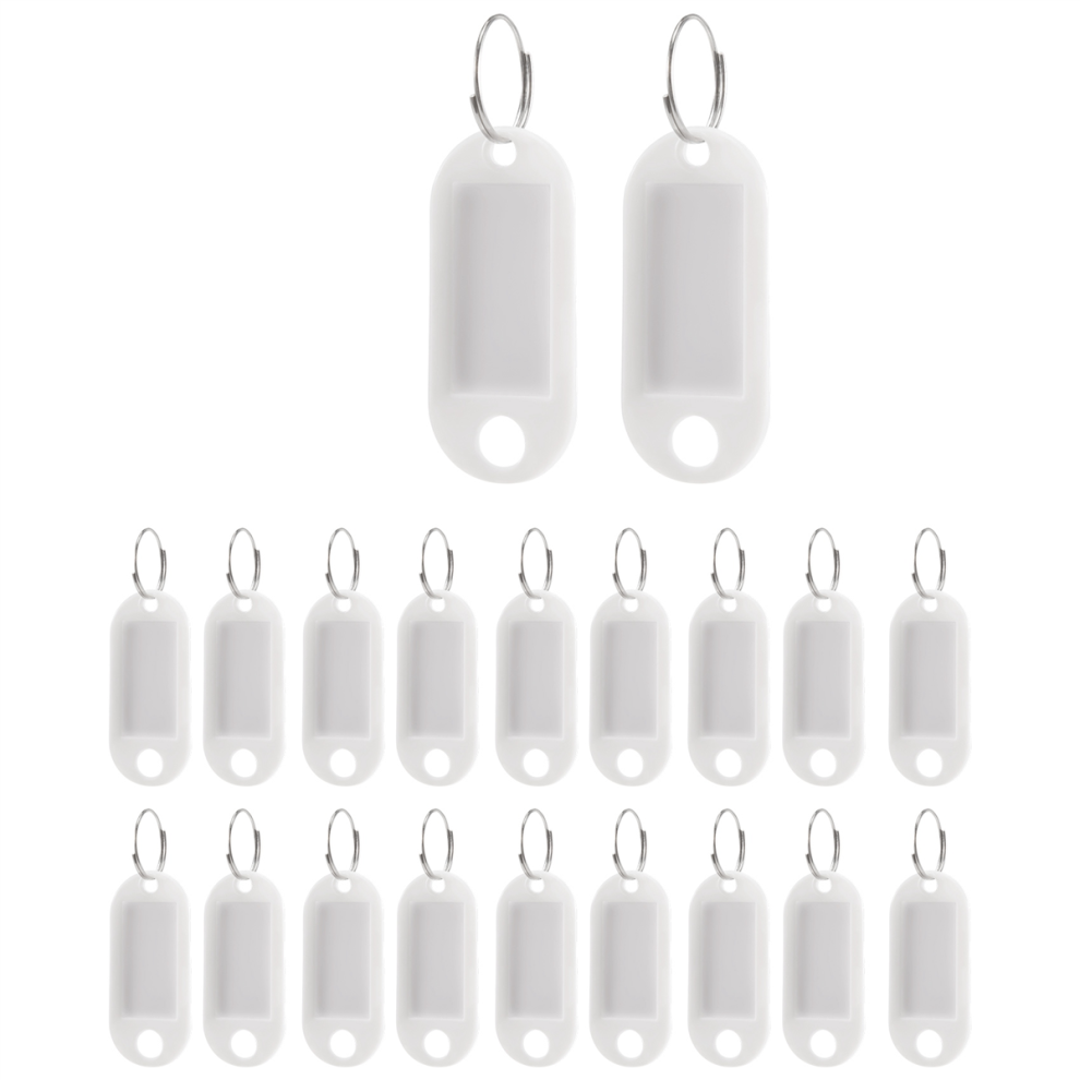 White Portable Plastic Key Fob Key Tag Id Labels 20 Pieces 4851271809733