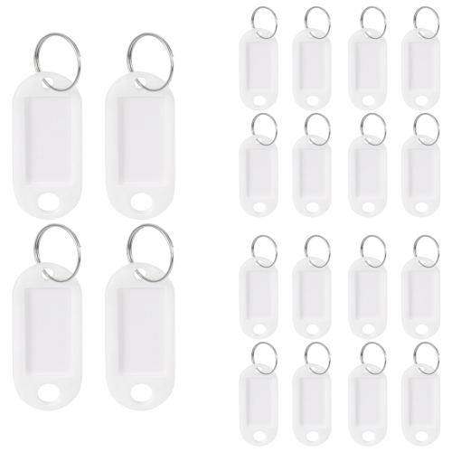 Witte draagbare plastic sleutelhanger-ID-labels, 20 stuks 2