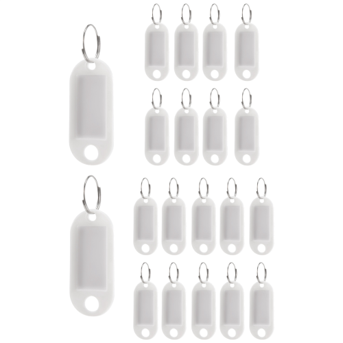 Witte draagbare plastic sleutelhanger-ID-labels, 20 stuks 1