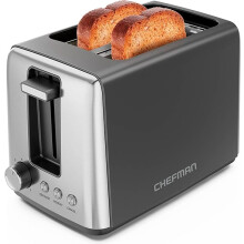 Chefman Toaster 2 Slice, 7 Shade Settings, 3 Cooking Modes, Removable Crumb Tray, Thick Bagel and Bread Toaster, Defrost