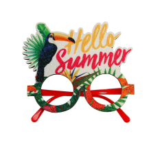 Havaijilaiset lasit, trooppisen teeman juhlakoristeet, lasikehys, J