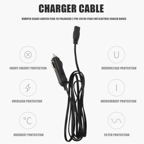 2m Car Cooler Box Fridge Lighter 2 Pin Charger Cable 2