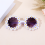 Runde Sonnenbrille mit Blumenmuster, gelb 6