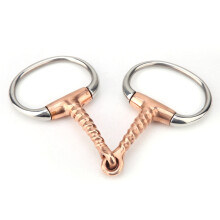 Horse Chew Stainless Steel Eggbutt Bit Copper Corkscrew Mouth