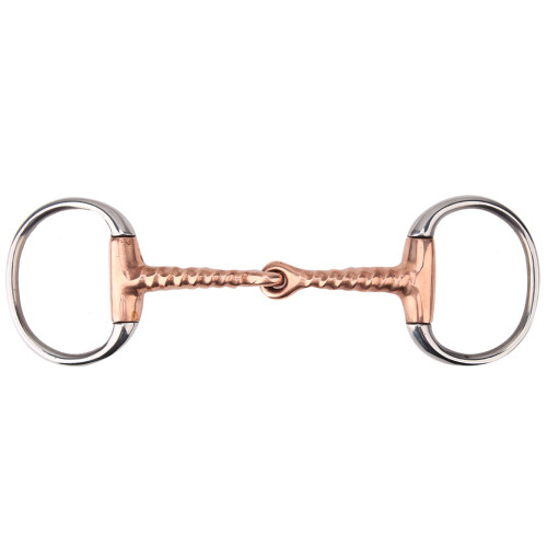 Horse Chew Stainless Steel Eggbutt Bit Copper Corkscrew Mouth 1
