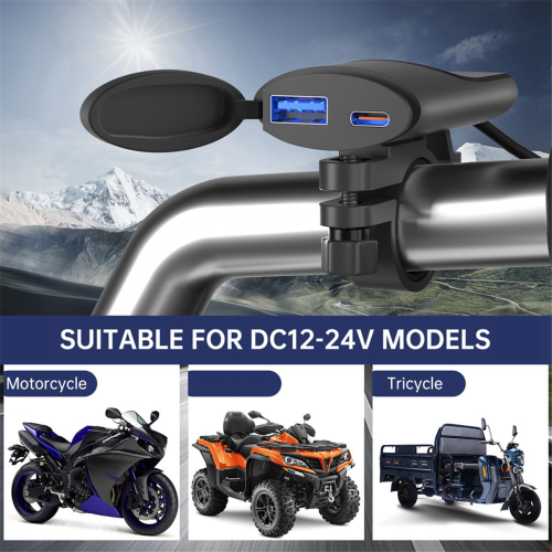 Motorfiets USB-lader 30W QC3.0 Type C-lader IP67 waterdicht 2