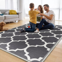 (160cm x 230cm (5ft 3" x 7ft 6")- Large Area Rug for Living Room/Bedroom/Dining Room, Grey White) Non-Slip Rugs Printed Carpets Hallway Runner Mats