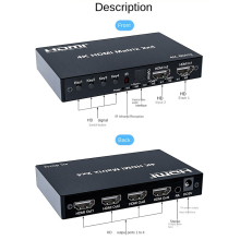 4K 60Hz - Compatibele Matrix Switch 2x4 Switch Splitter EU-PLUG