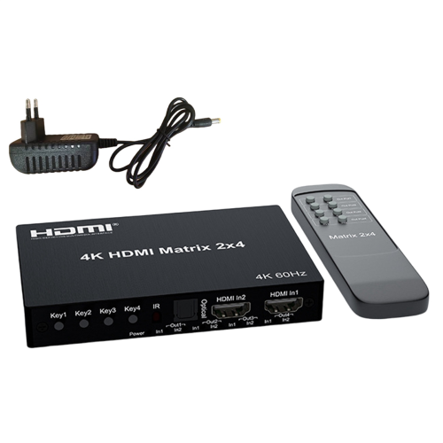 4K 60Hz - Compatibele Matrix Switch 2x4 Switch Splitter EU-PLUG 1