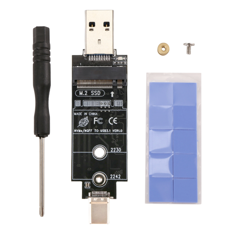 Dual Protocol Type-C Type-A Ngff Usb3.1 Gen2 Ssd Case Adapter Card 4851271821889