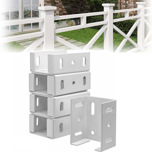 Kit de suportes para trilhos reforçados de 2-3/4 polegadas, suporte de alumínio branco para cerca. 2