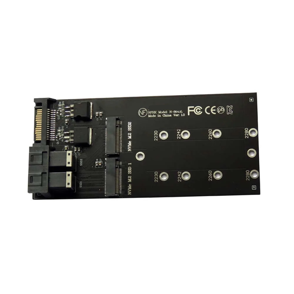 2 Port SFF-8643 U.2 to NVMe M.2 NGFF SSD Convert Card Adapter-image-OPC-PHWQWFC-NEW