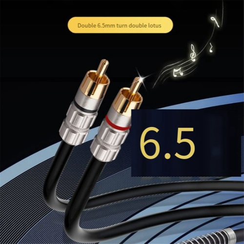 Cabo de áudio de 2 m, 2 pares de cabos de 6,5 mm para console. 2