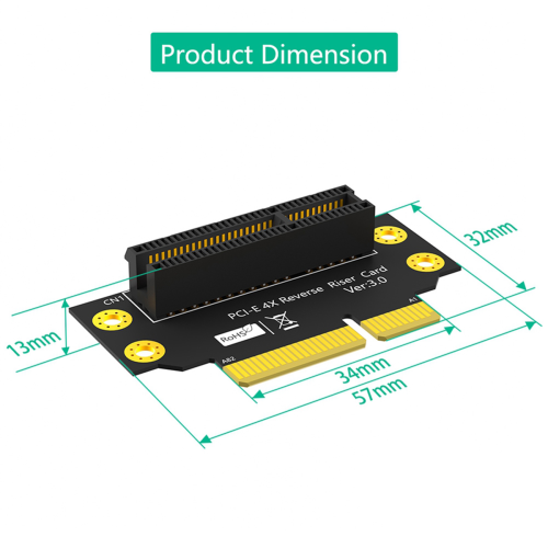 PCI-e 4x 3.0 90 Reverse-Stecker-auf-Buchse-Riserkarte für 2U-Server 2