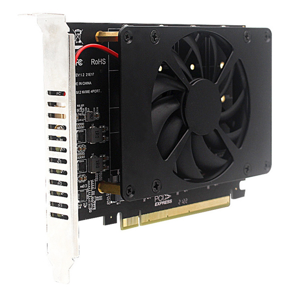 4 Disk M.2 Nvme Ssd Pcie X16 Adapter Expansion Card 4851271820189