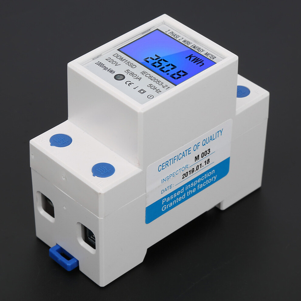5-80A Ddm15sd Lcd Backlight Digital Display Single Phase Electronic Energy Kwh Meter 6941324517505