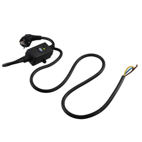 FI-Schutzschalter-Steckdose mit Kabel, EU-Stecker, schwarz 2