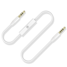 1,2 m teleplugg 3,5 mm ljudkabel bil-AUX-kabel för telefonheadset vit
