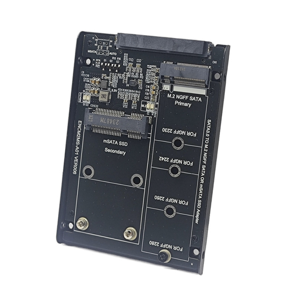Ssd Case Enclosure M2 Sata + Msata To Sata3.0 6Gb Adapter Riser Card 4851271825597