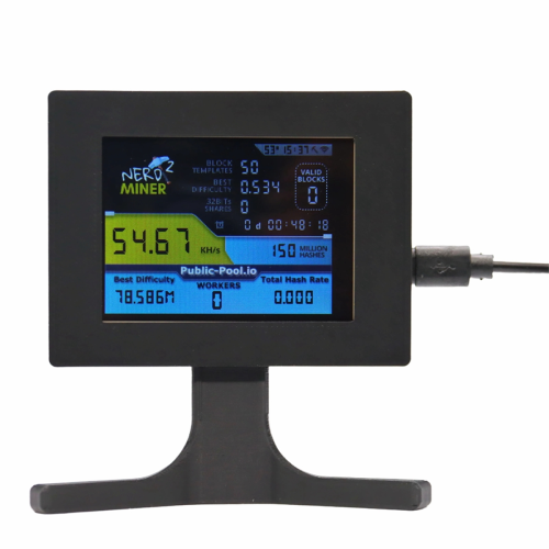 Nerdminer V2 56kh/S 2,8 Zoll LCD-Display Schwarz 1