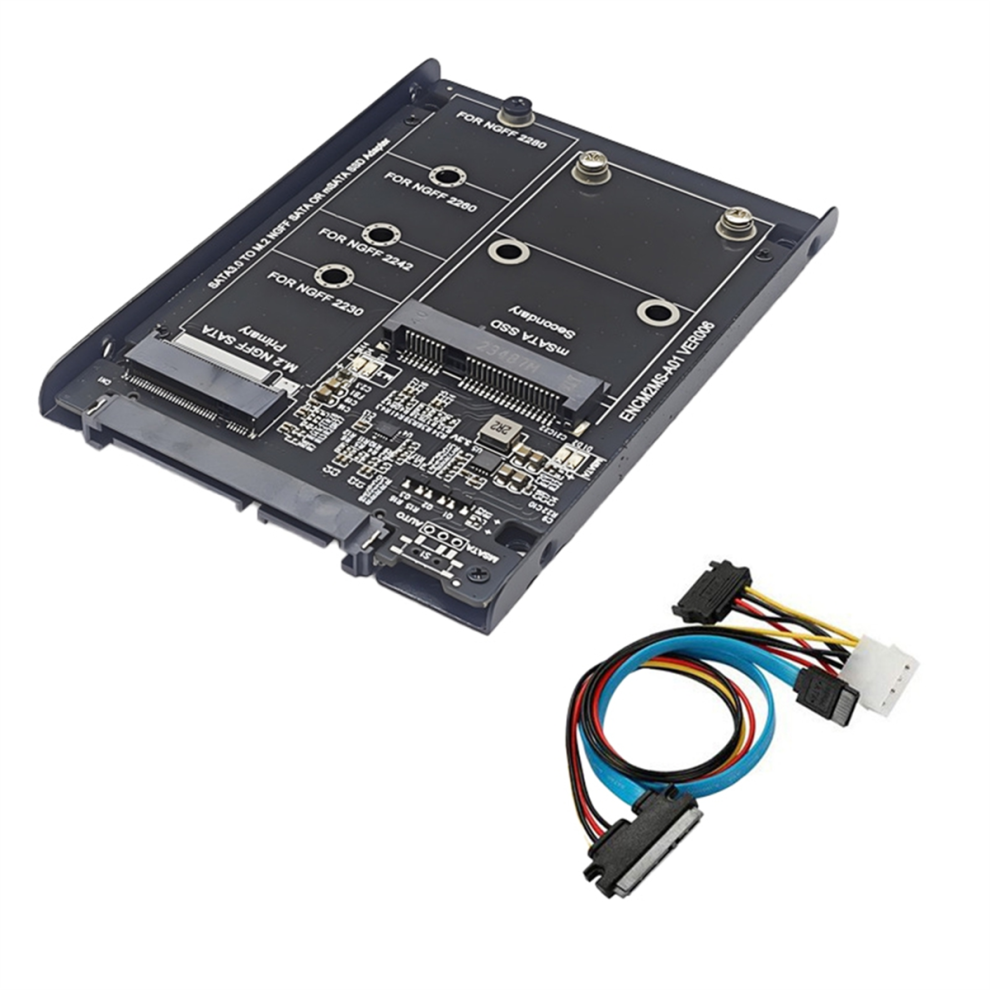 Ssd Enclosure M2 Sata + Msata To Sata3.0 6Gb Adapter Riser Card Board 4851271825610