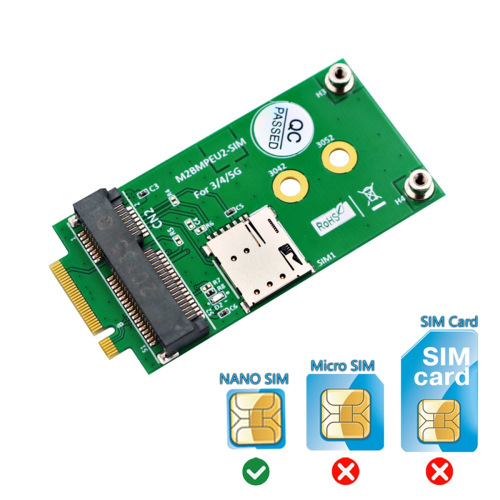 Mini PCI-E MPCIE trådlöst adapterkort med NANO SIM-kortplats 2