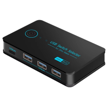 Novo Switch KVM USB 3.0 com teclas de atalho para PC, teclado, mouse e impressora.